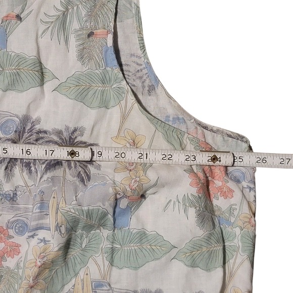 C&C California Tropical Scene Toucan Palm Tree Car Linen Dress Plus Size 3X - Picture 5 of 9